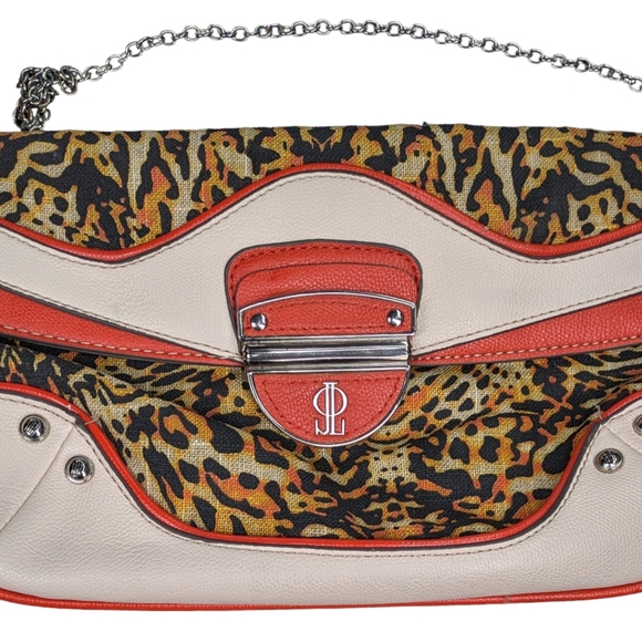 Jennifer Lopez JLO Cheetah Print Clutch Purse Magnetic Closure. Zip Pockets. - Picture 8 of 14